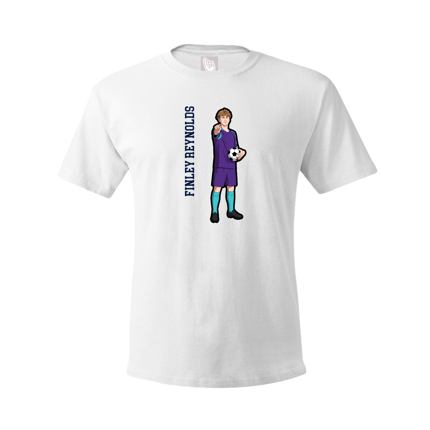 Youth Tee — Name Vertical in White