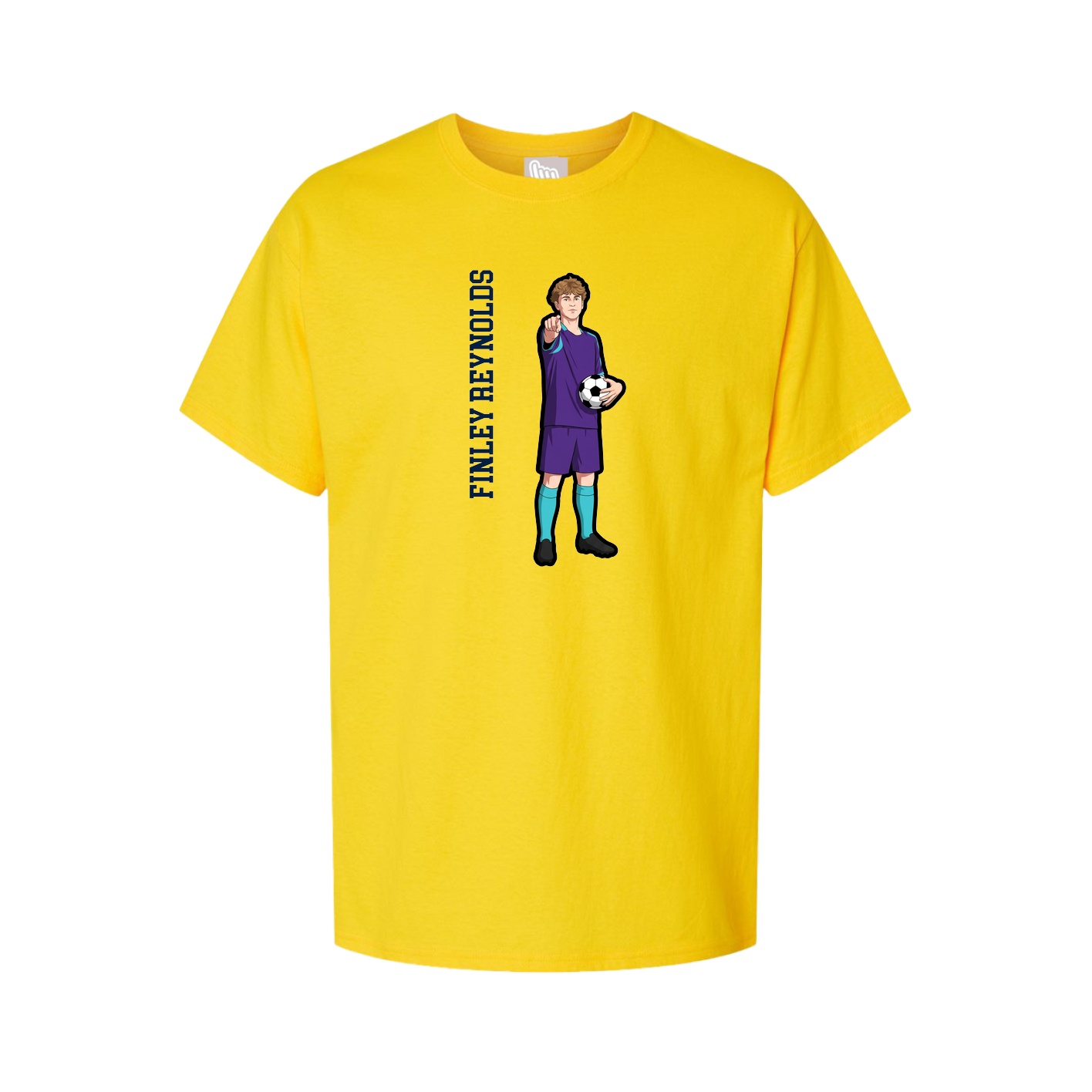 Youth Tee — Name Vertical in Gold