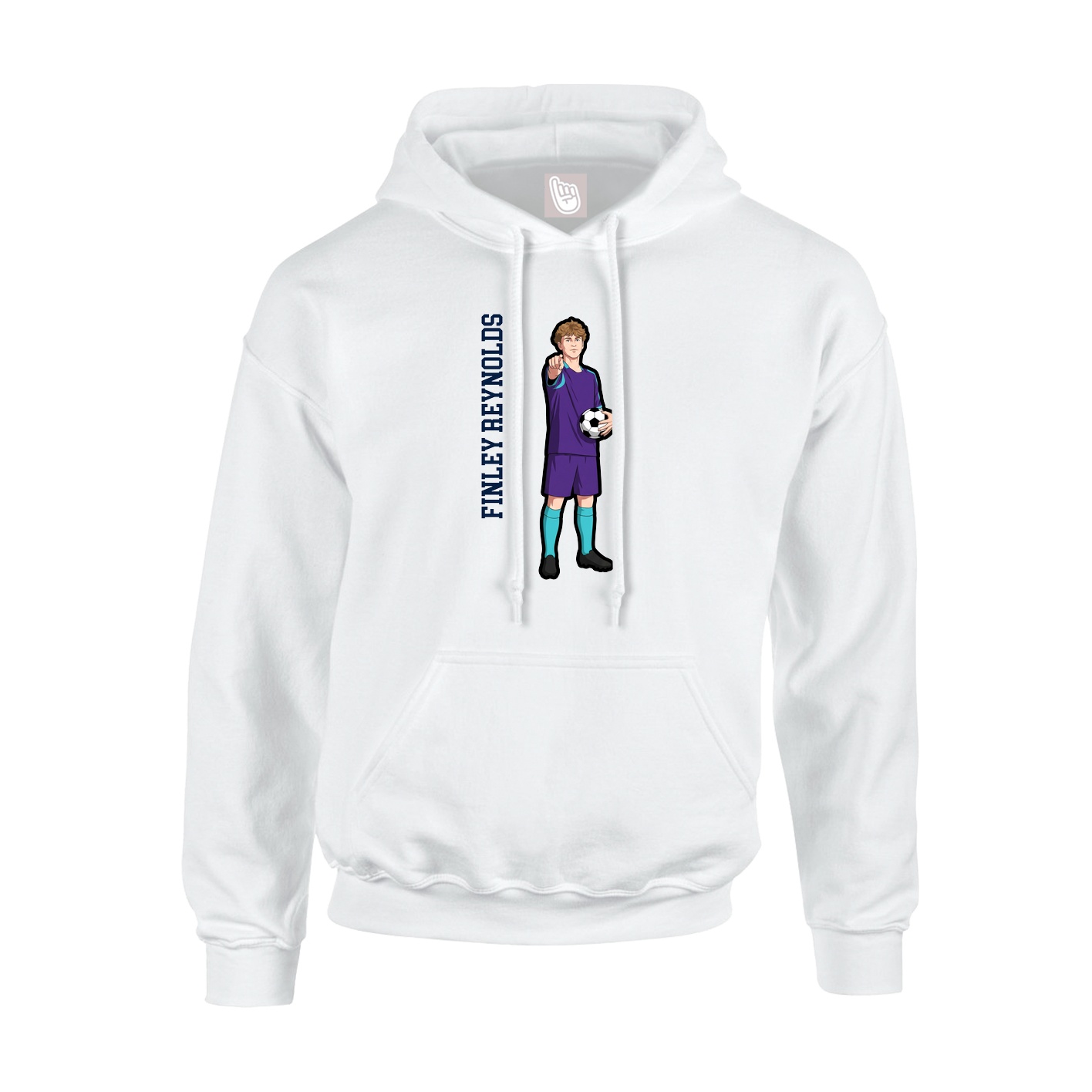 Youth Hoodie — Name Vertical in White