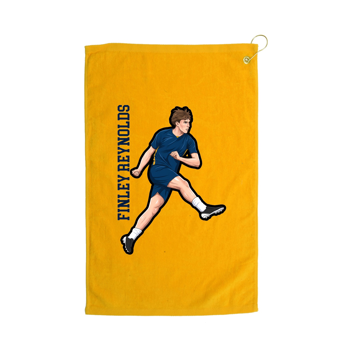 Golf Towel — Name Vertical in Gold