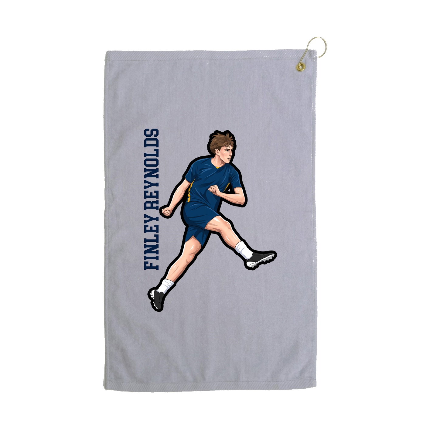 Golf Towel — Name Vertical in Grey