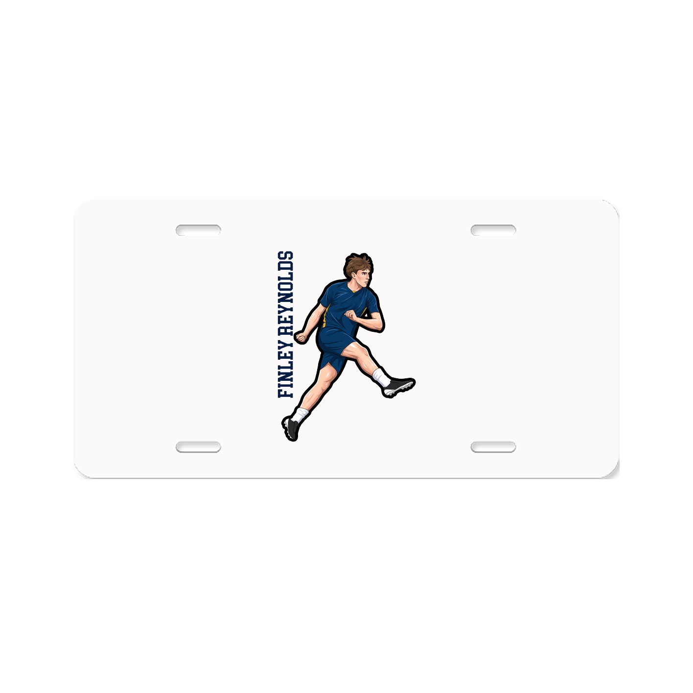 License Plate — Name Vertical in Classic
