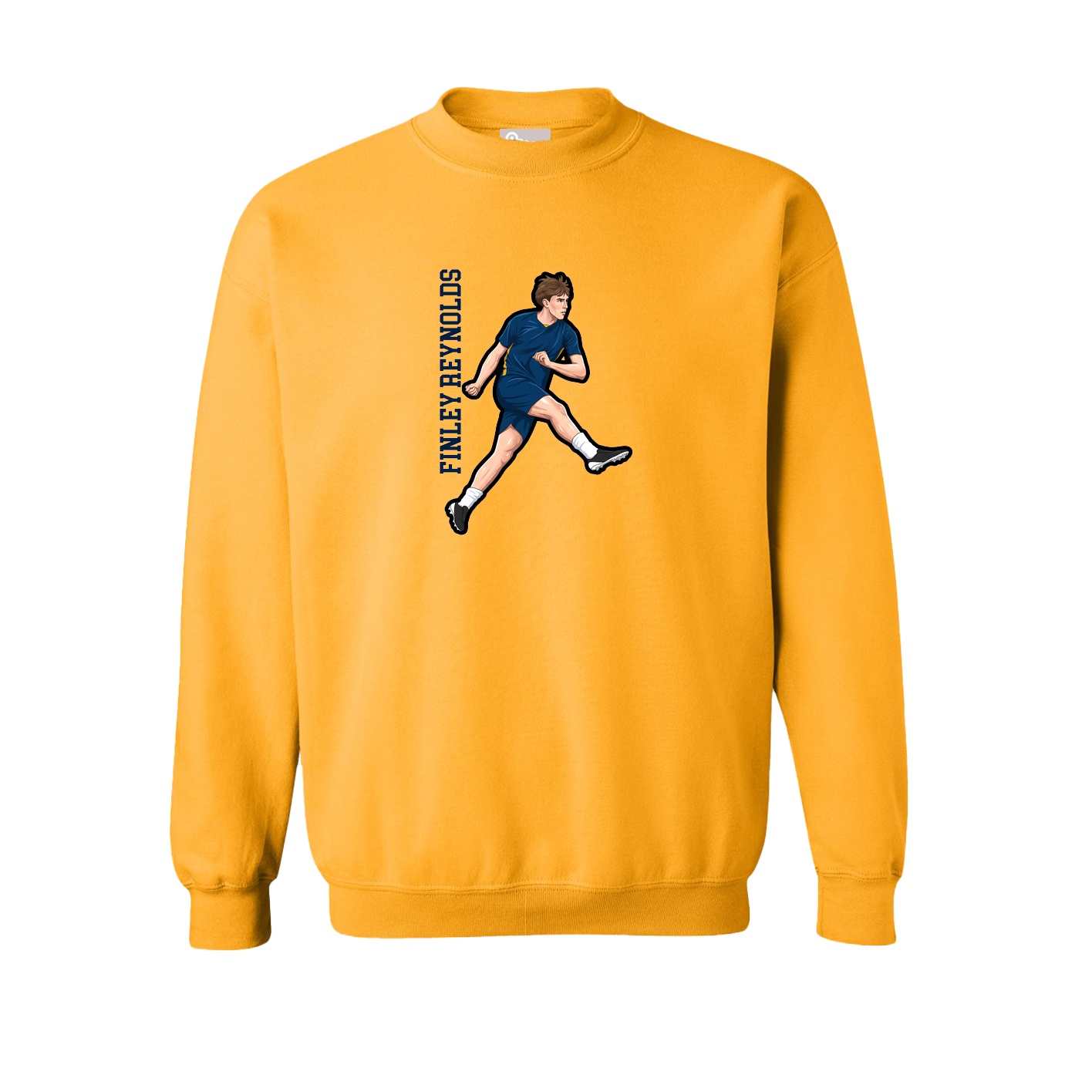 Fleece Crew — Name Vertical in Gold