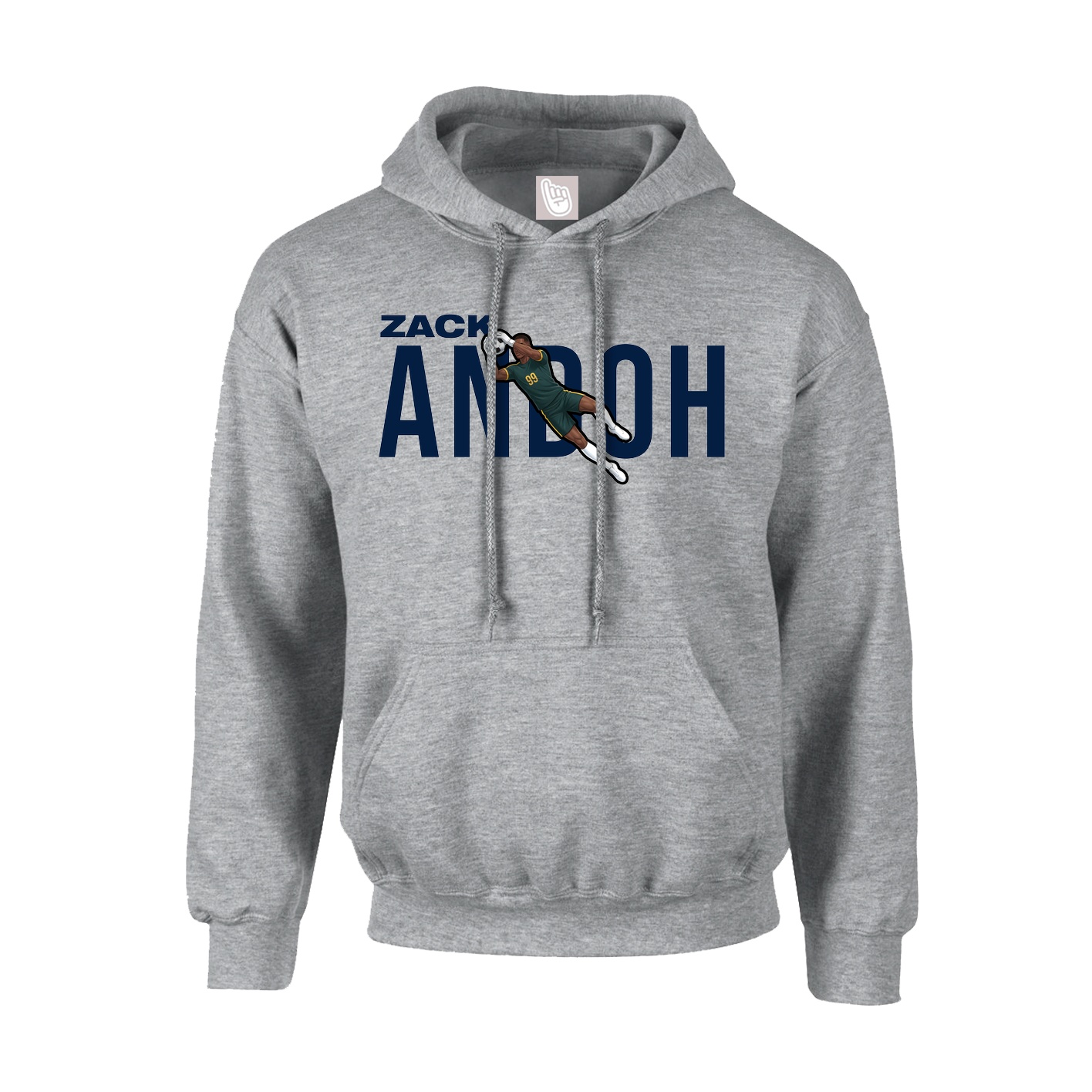 Youth Hoodie — Player Name in Grey