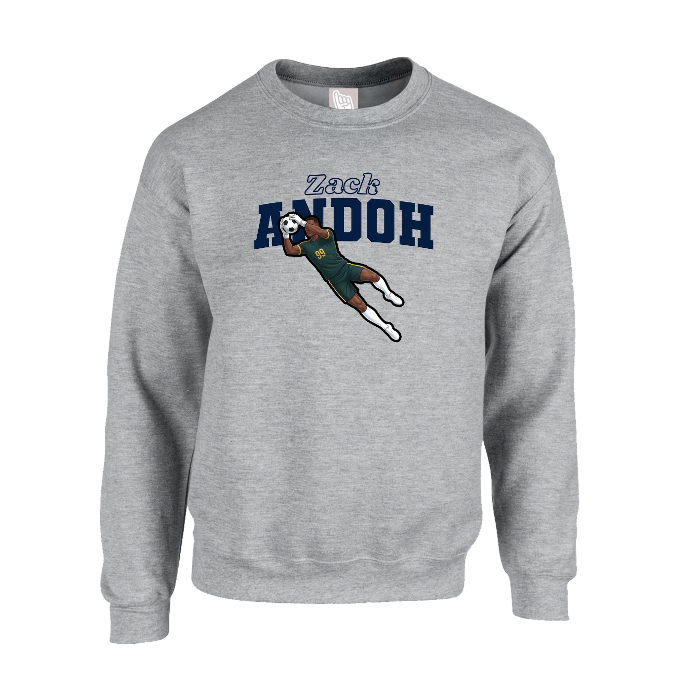 Fleece Crew — Name Arch in Grey