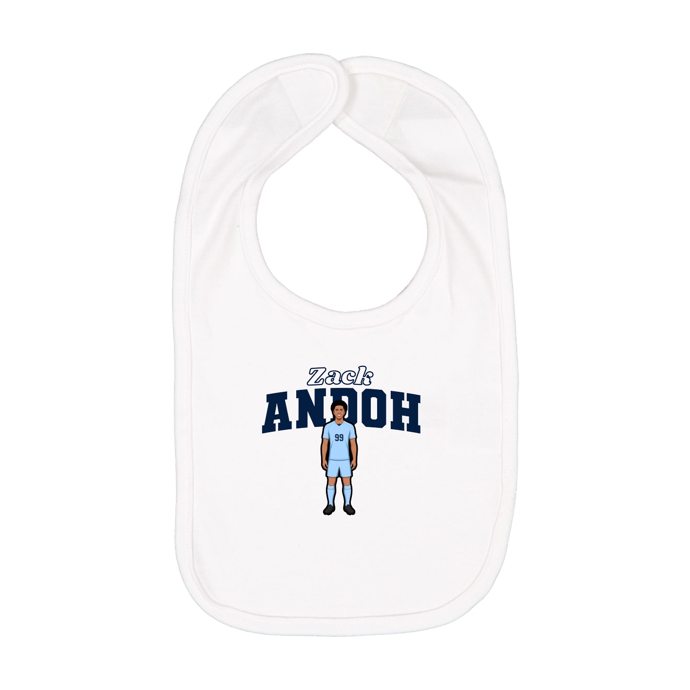 Infant Bib — Name Arch in White