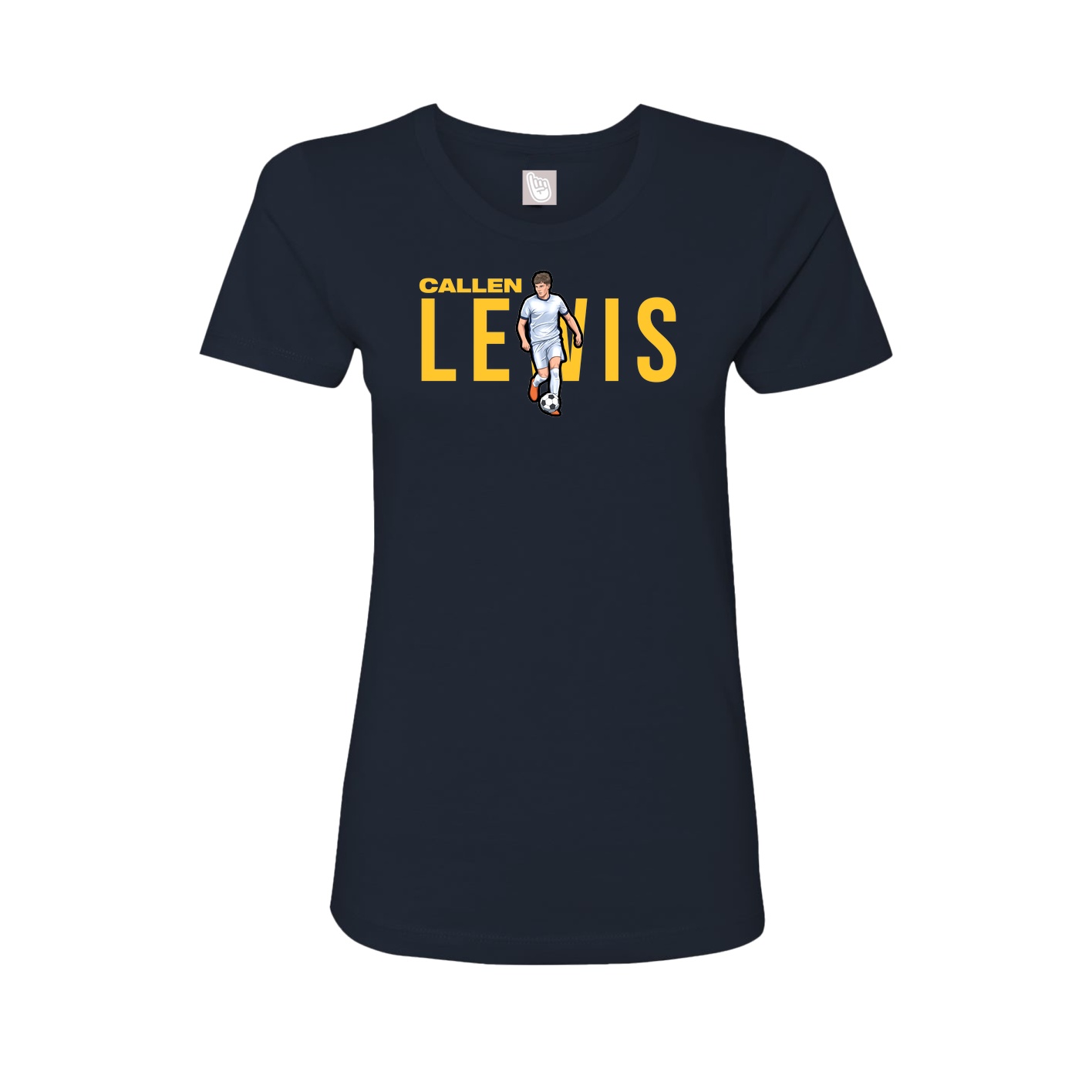 Fitted Women's Tee — Player Name in Navy