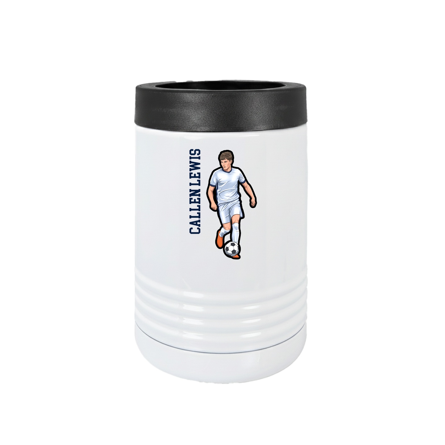 Beverage Holder — Name Vertical in White