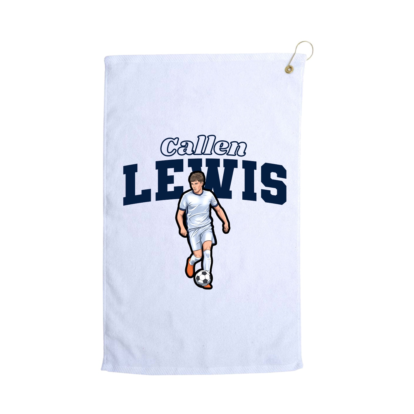 Golf Towel — Name Arch in White