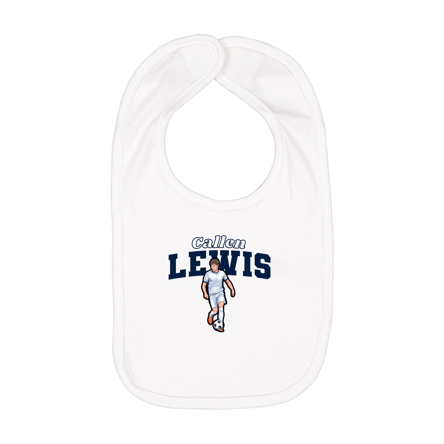 Infant Bib — Name Arch in White