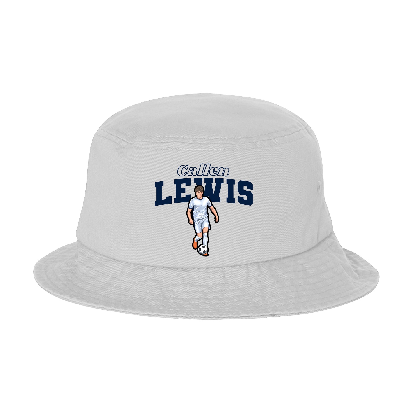Bucket Cap — Name Arch in White