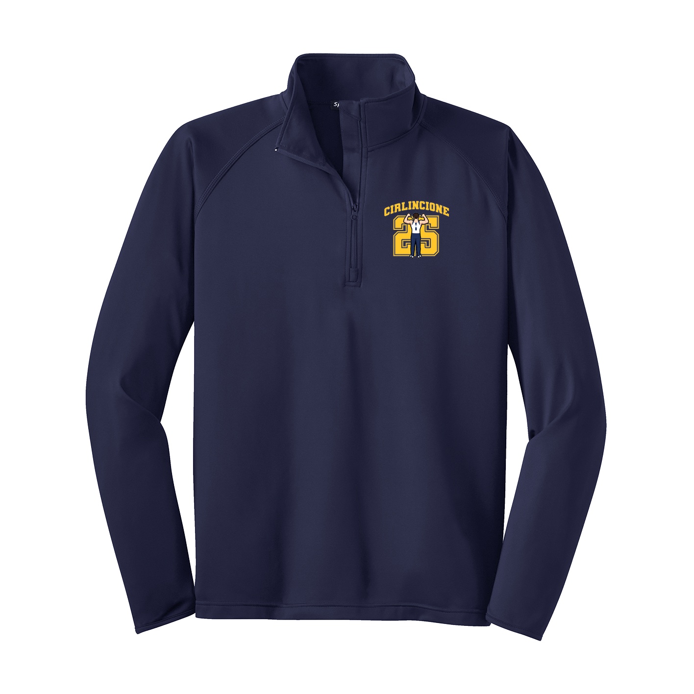 Q-Zip Pullover — Number in Navy