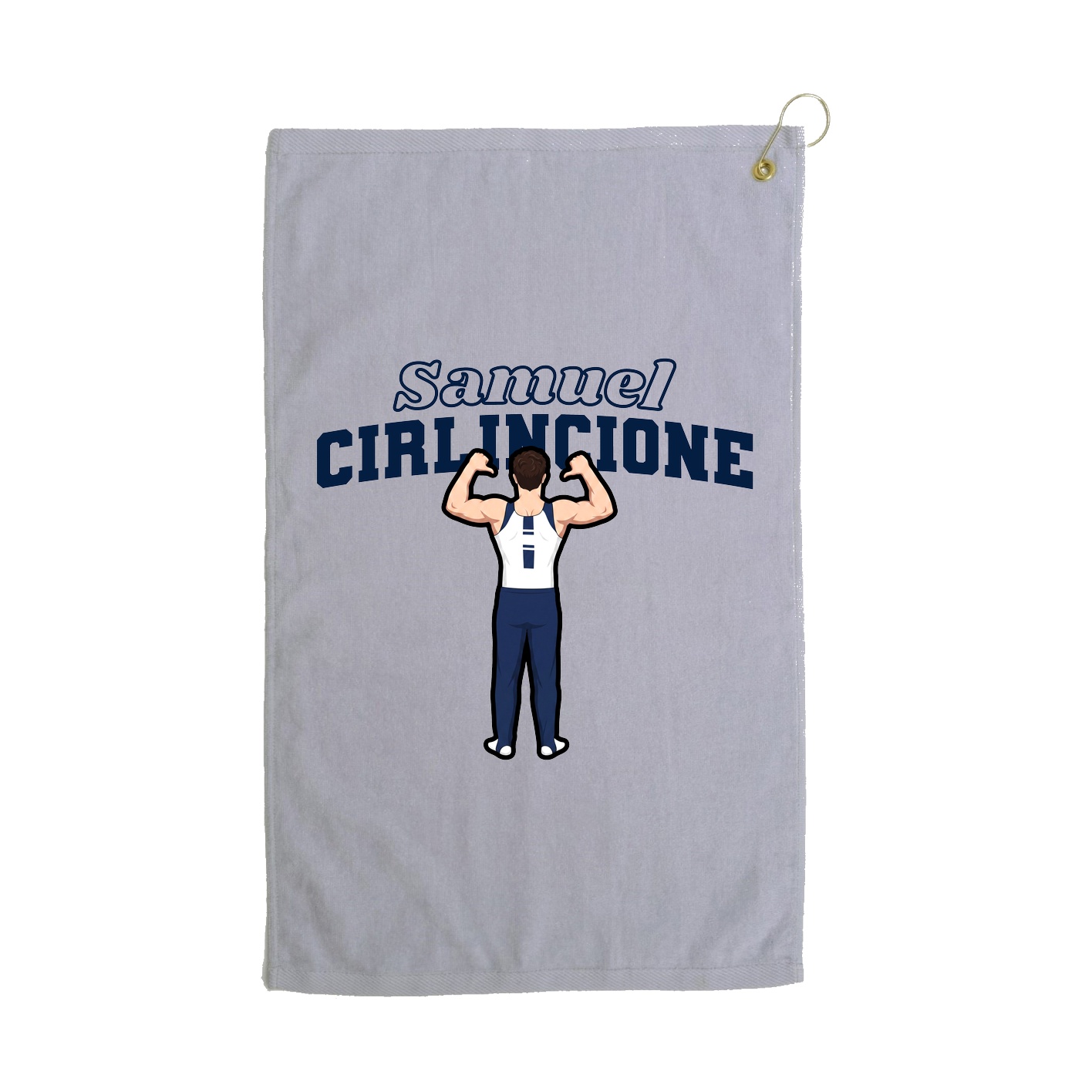 Golf Towel — Name Arch in Grey