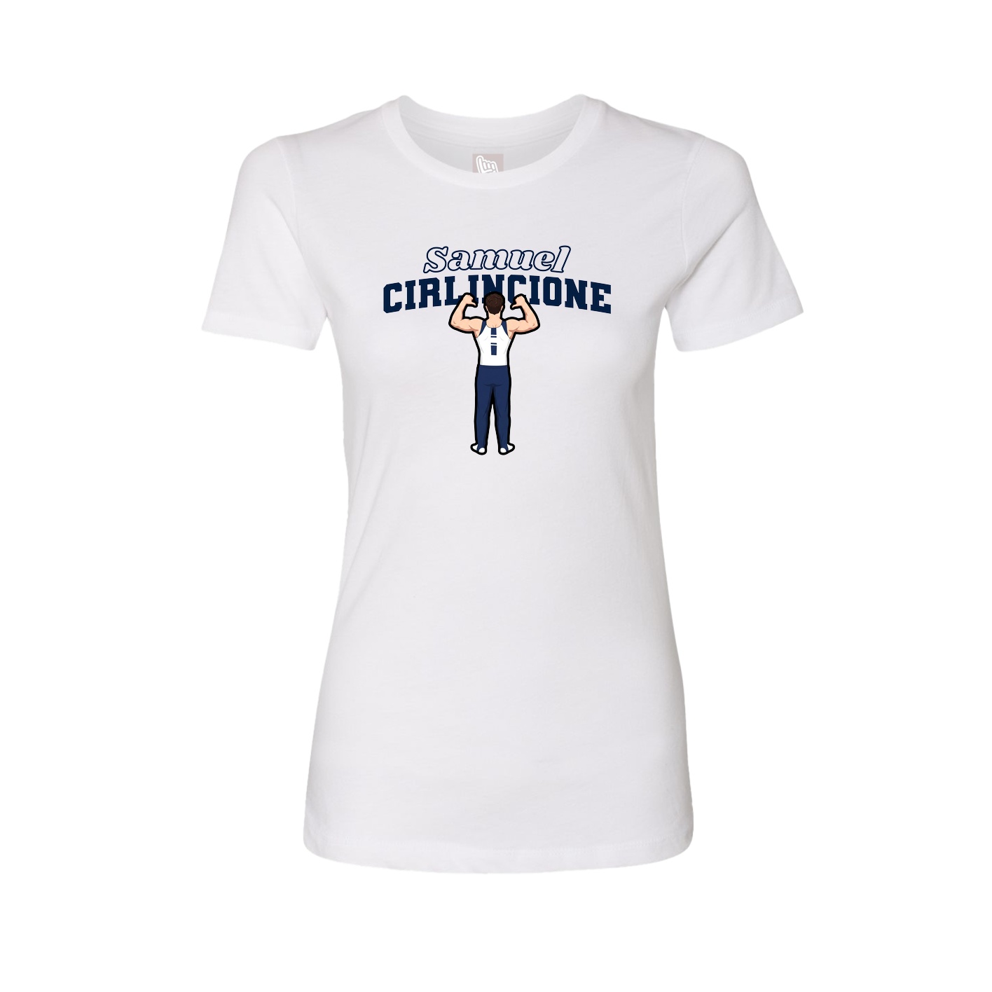 Womens Tee — Name Arch in White