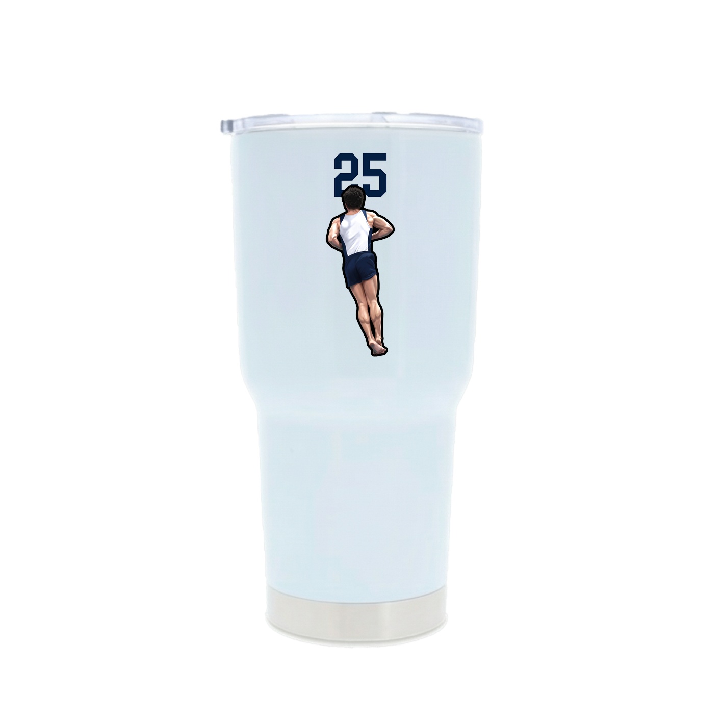 30oz Stainless Steel Tumbler — Number Top in White
