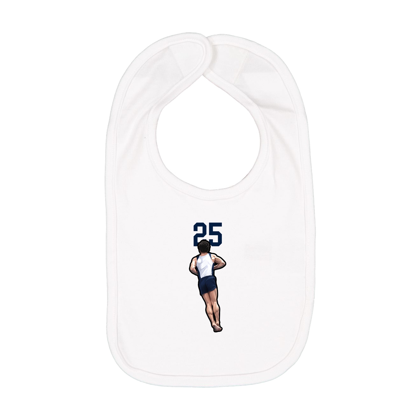 Infant Bib — Number Top in White