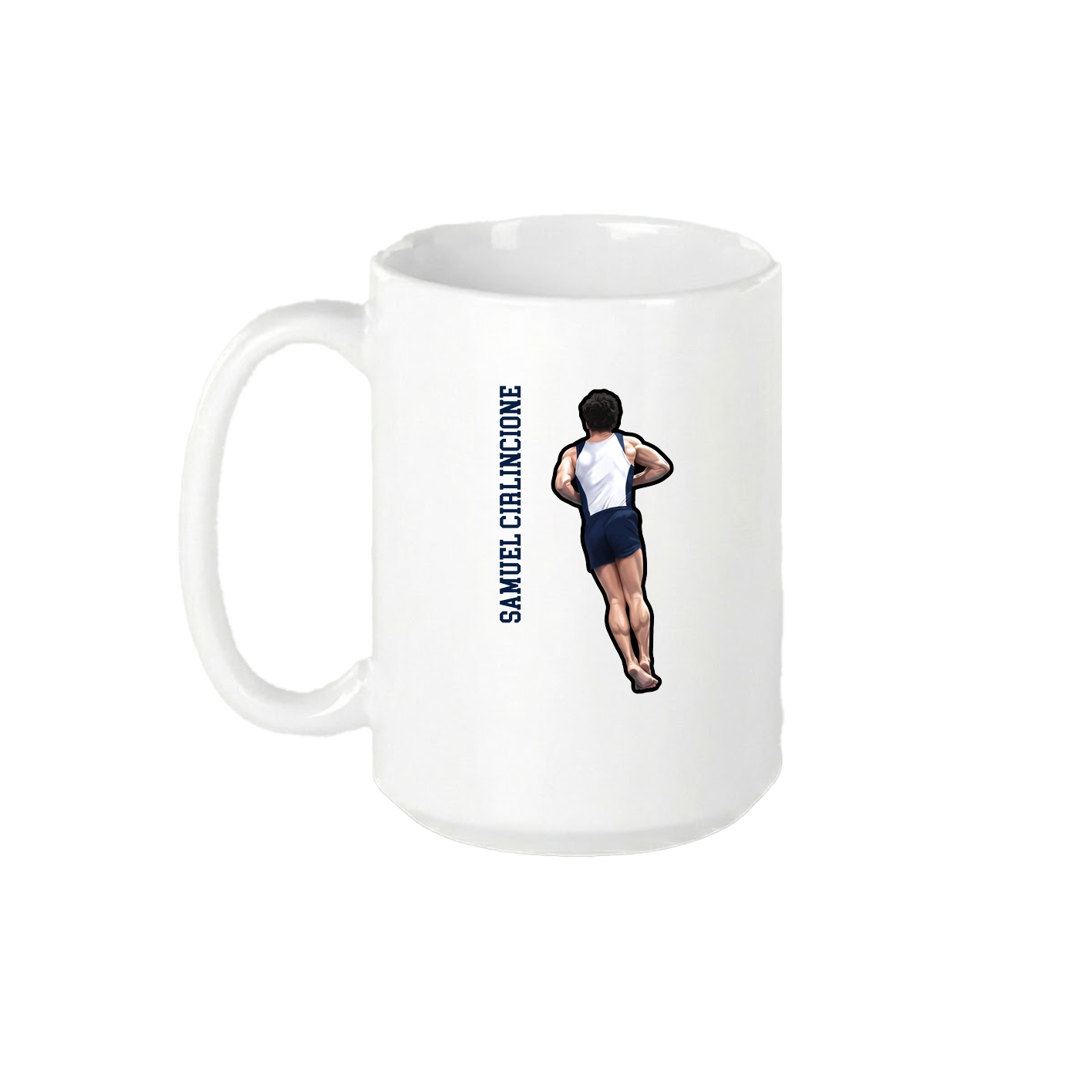 15oz Coffee Mug — Name Vertical in White