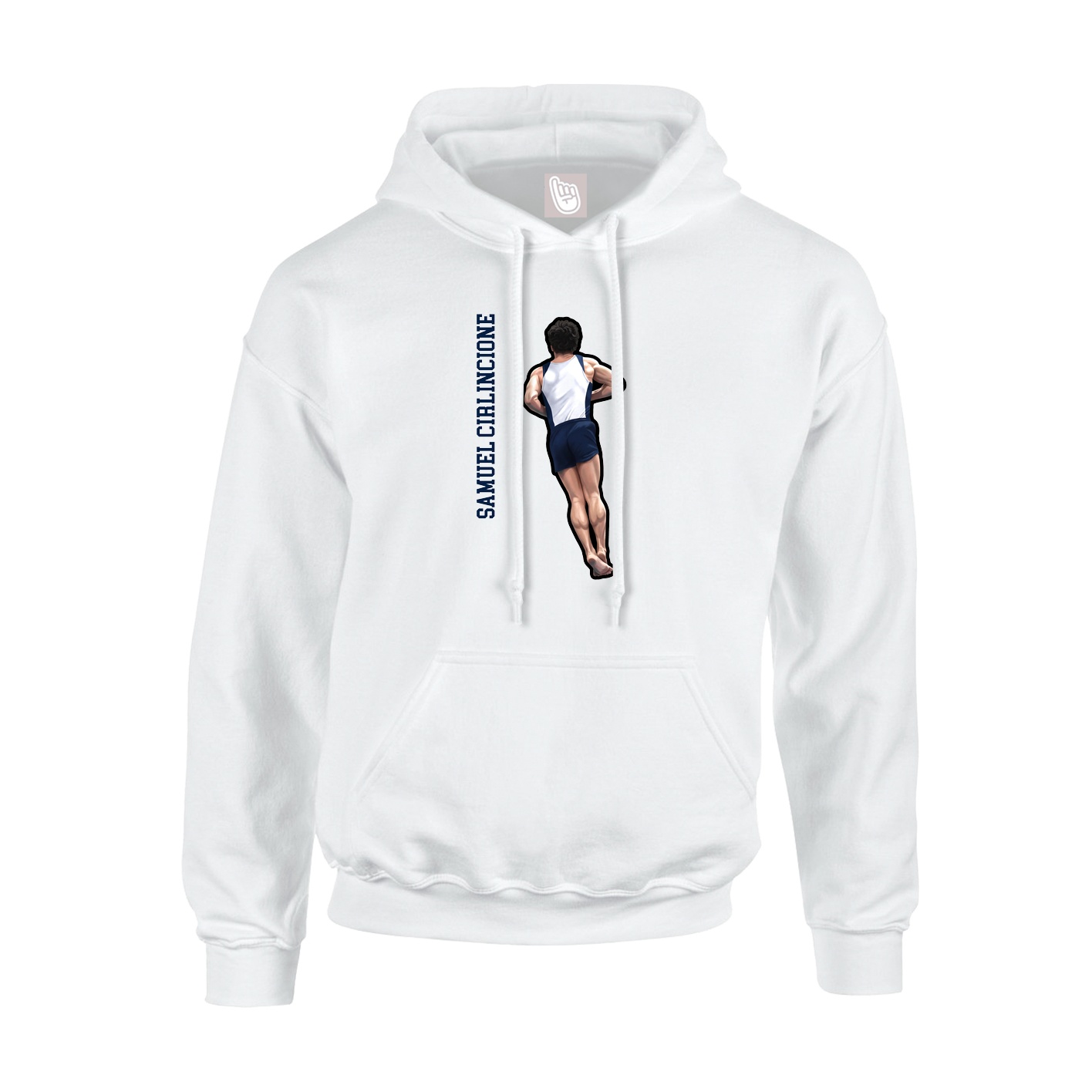 Youth Hoodie — Name Vertical in White