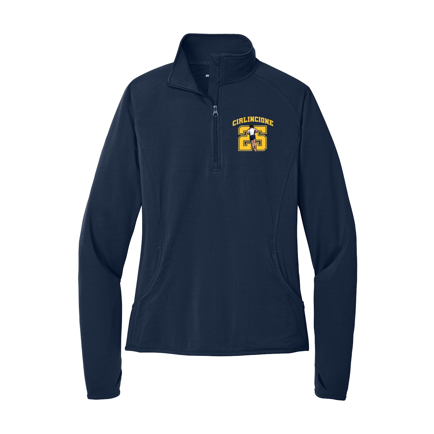 Women's Q-Zip Pullover — Number in Navy