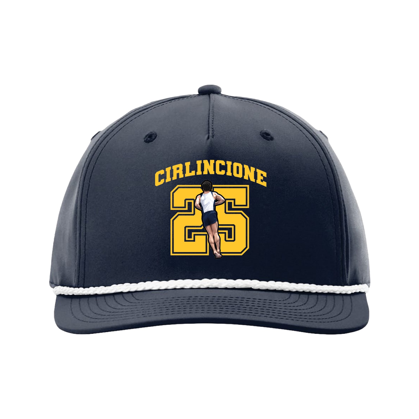 Five-Panel Classic Rope Cap — Number in Navy
