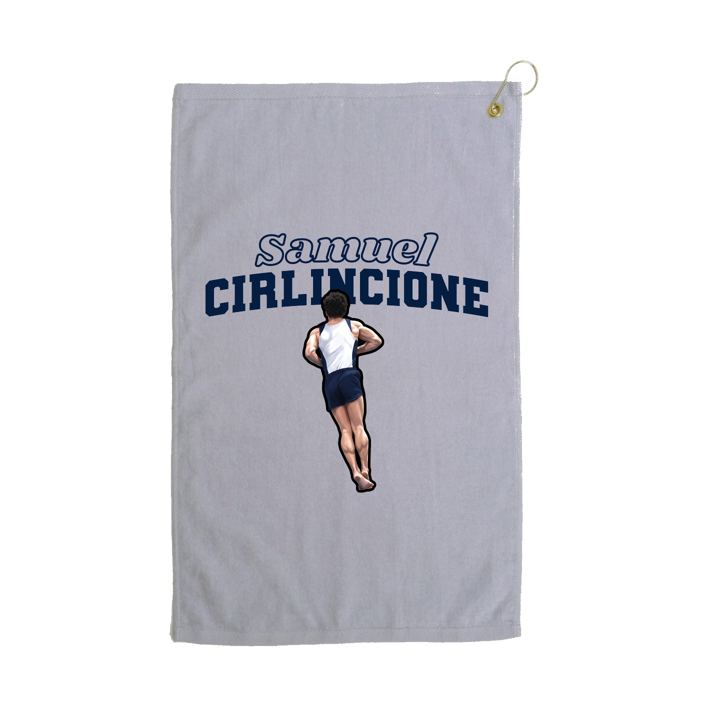 Golf Towel — Name Arch in Grey