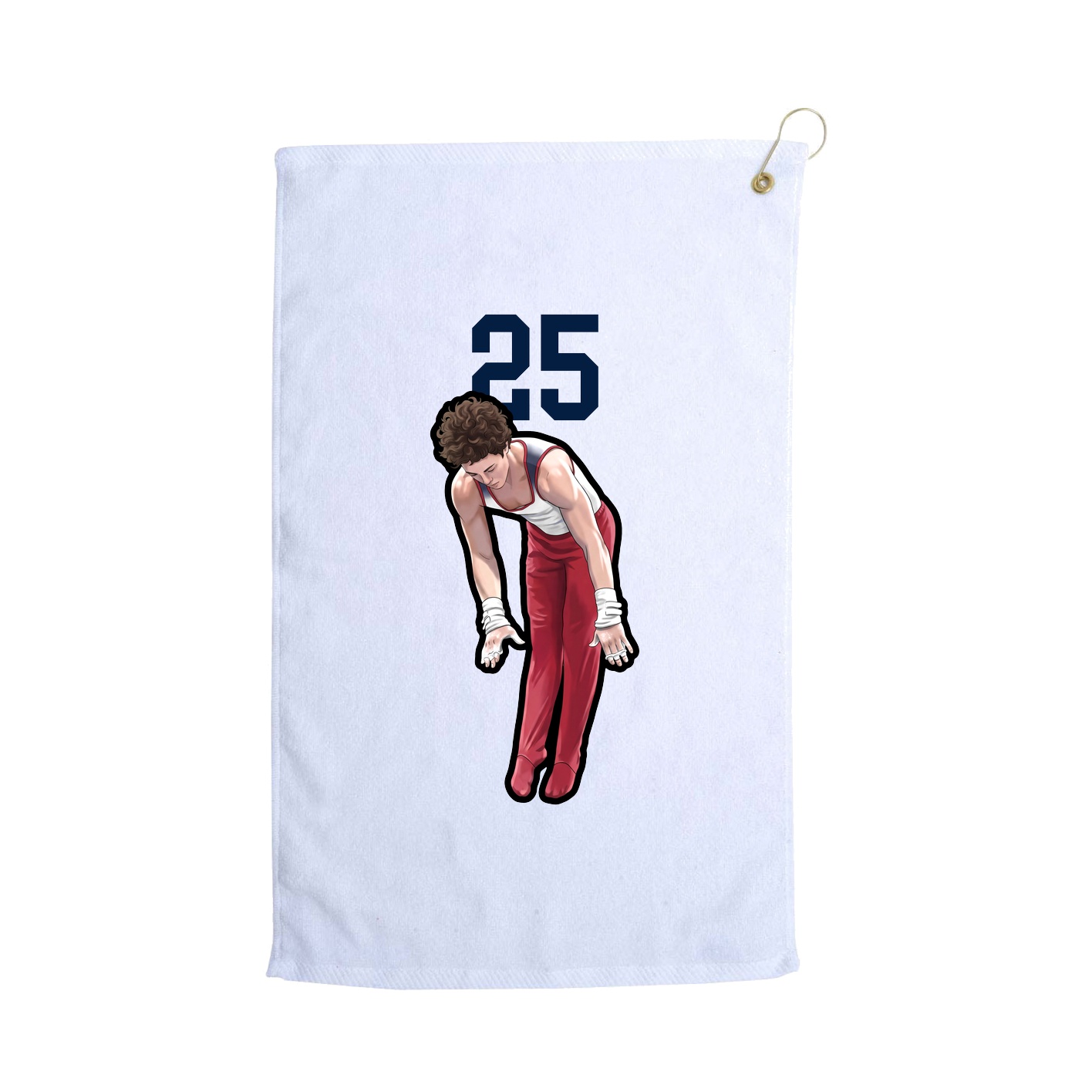 Golf Towel — Number Top in White