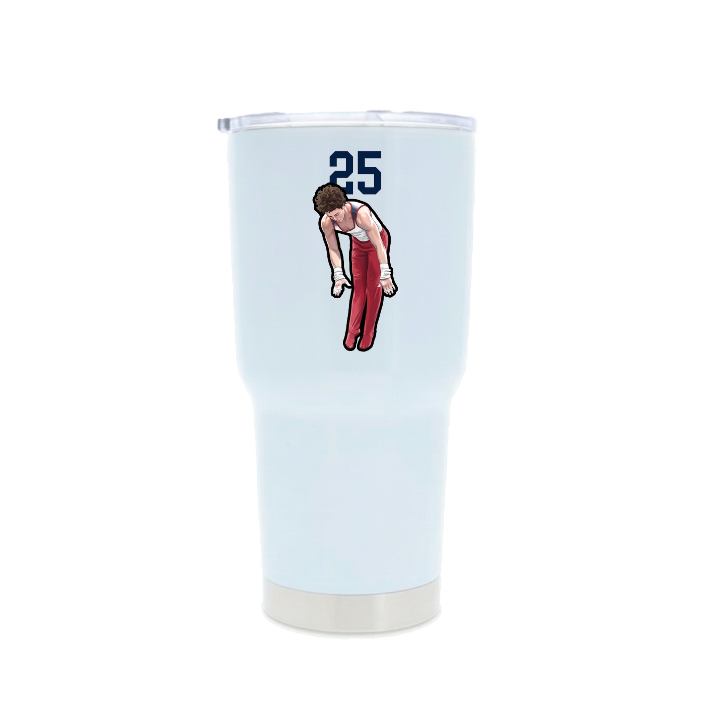 30oz Stainless Steel Tumbler — Number Top in White
