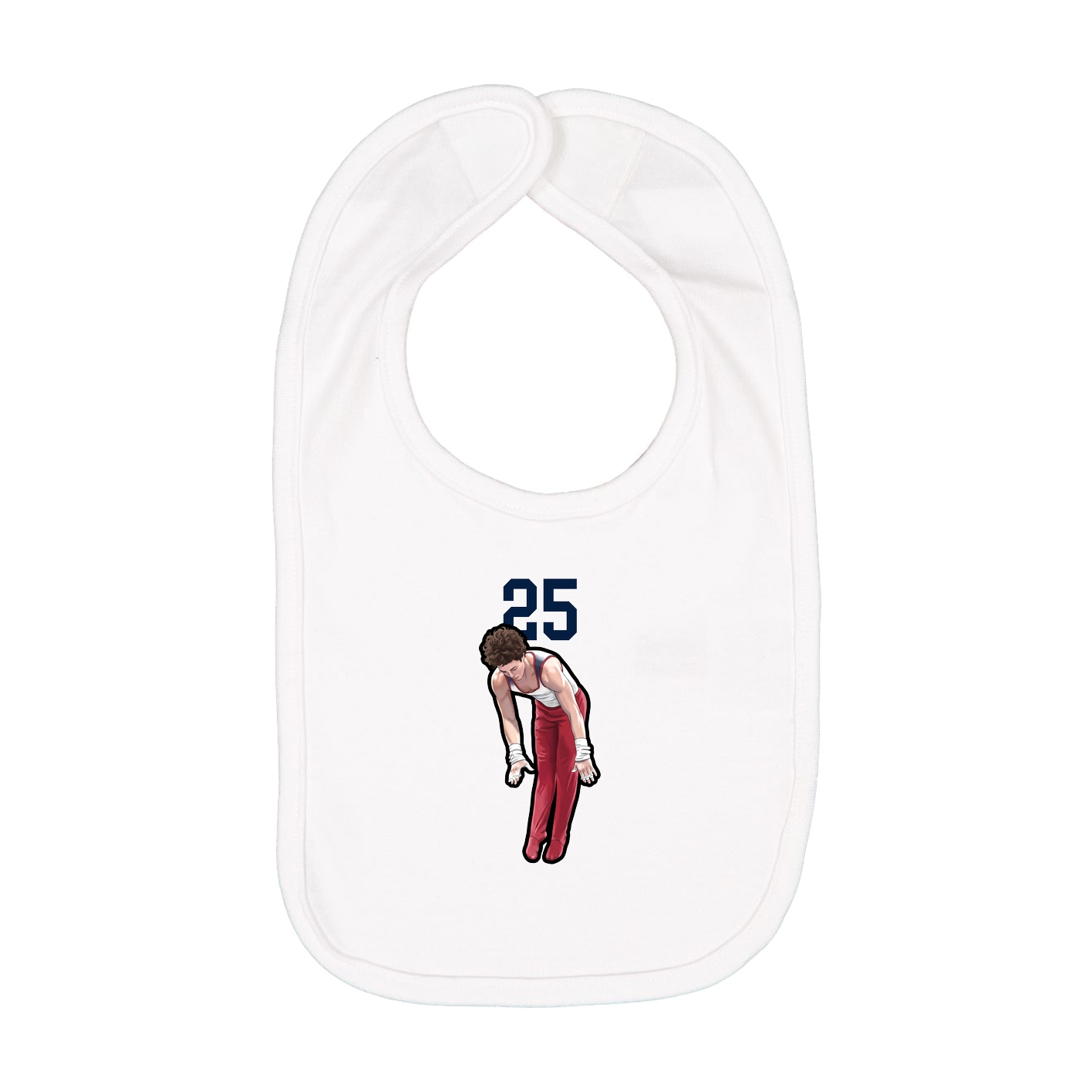 Infant Bib — Number Top in White