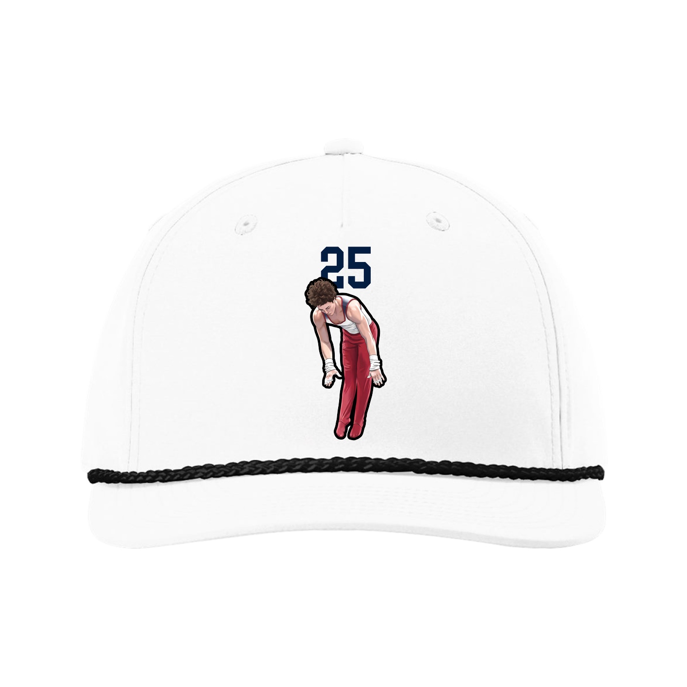 Five-Panel Classic Rope Cap — Number Top in White