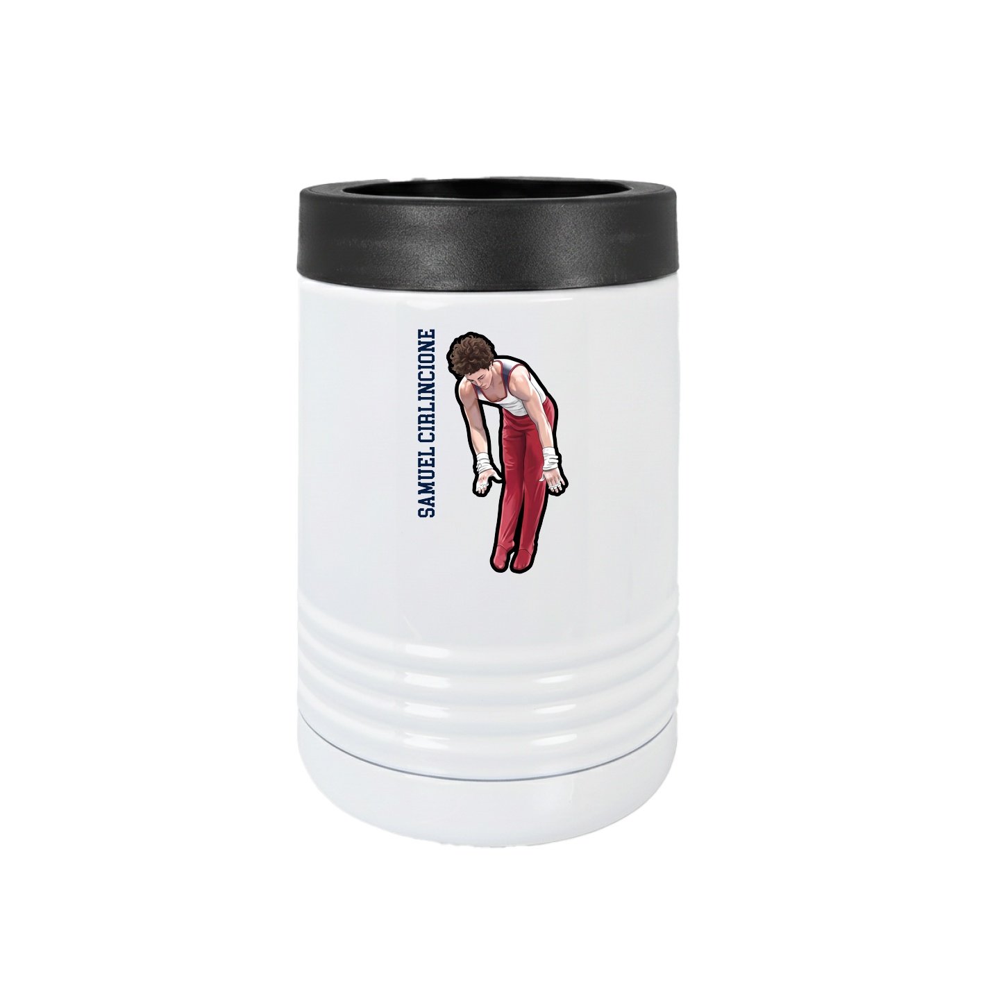 Beverage Holder — Name Vertical in White