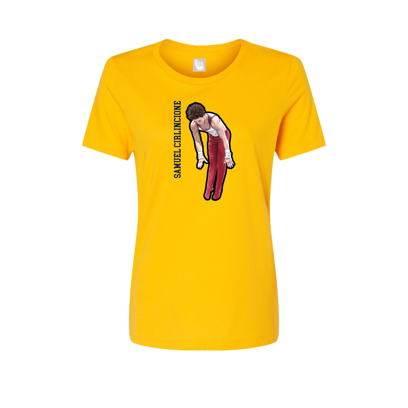 Womens Tee — Name Vertical in Gold