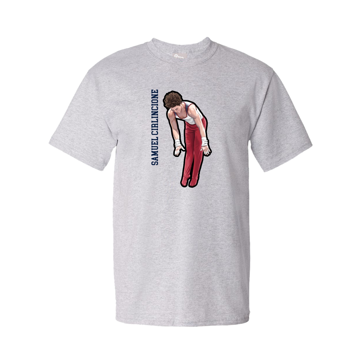 Youth Tee — Name Vertical in Grey