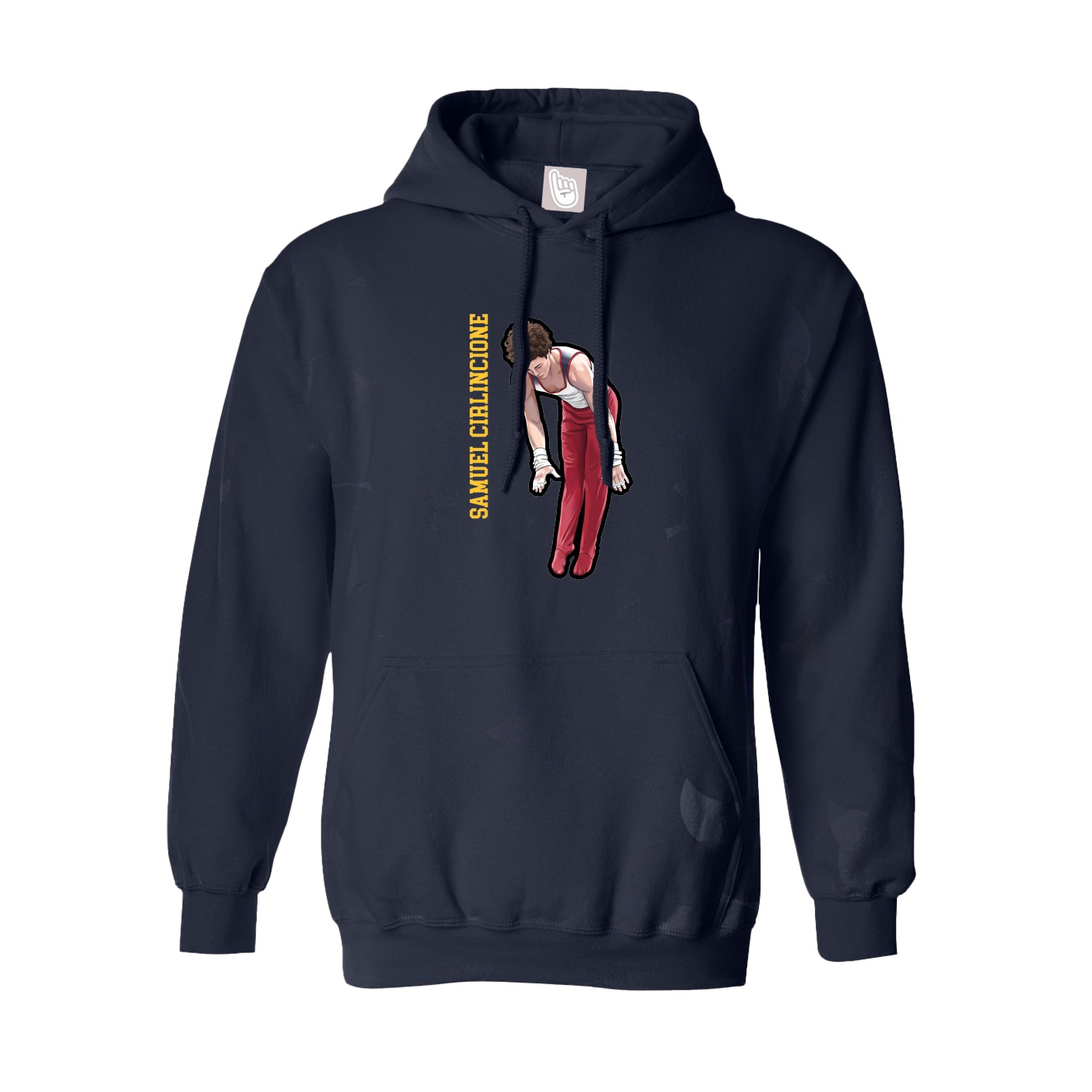 Hoodie — Name Vertical in Navy