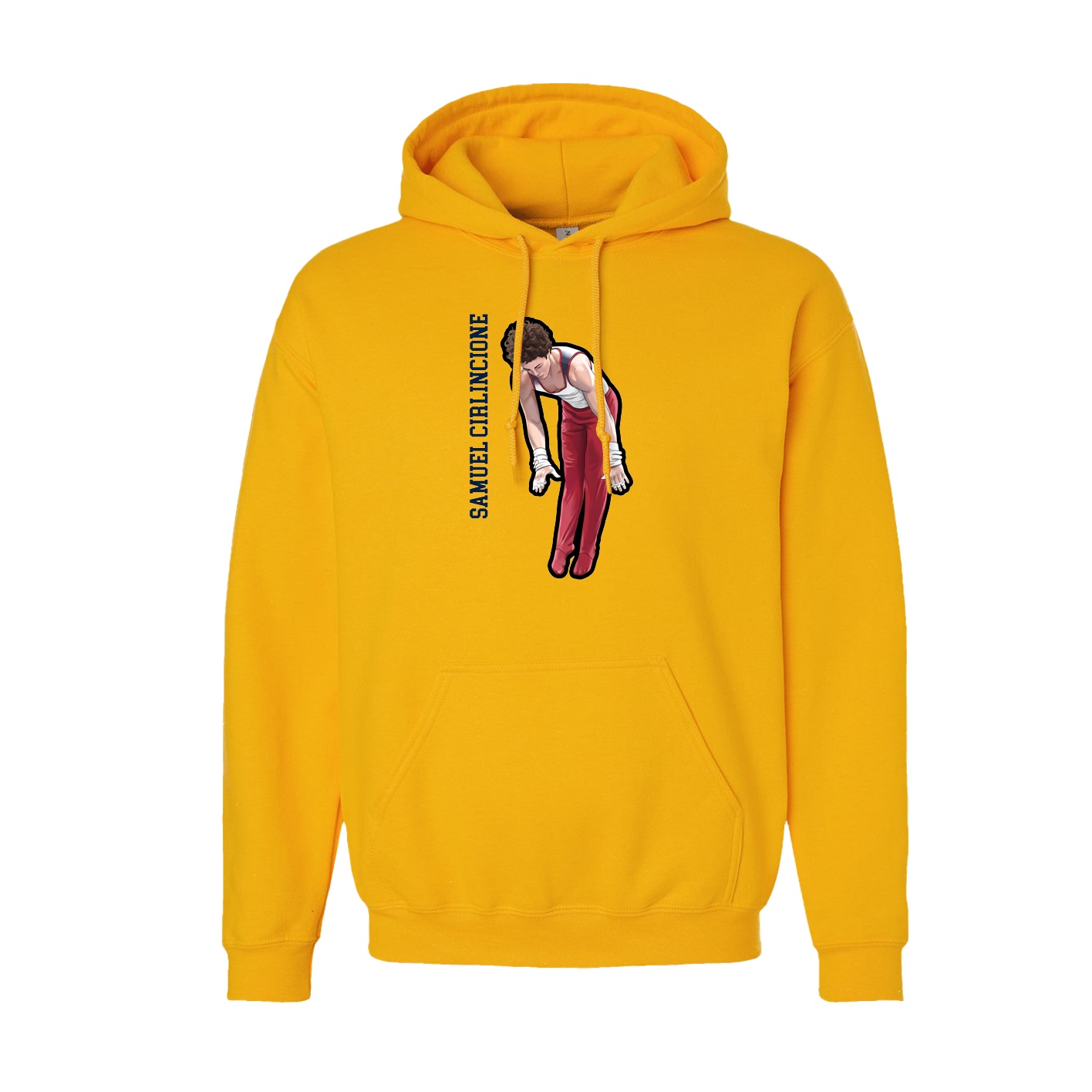 Youth Hoodie — Name Vertical in Gold