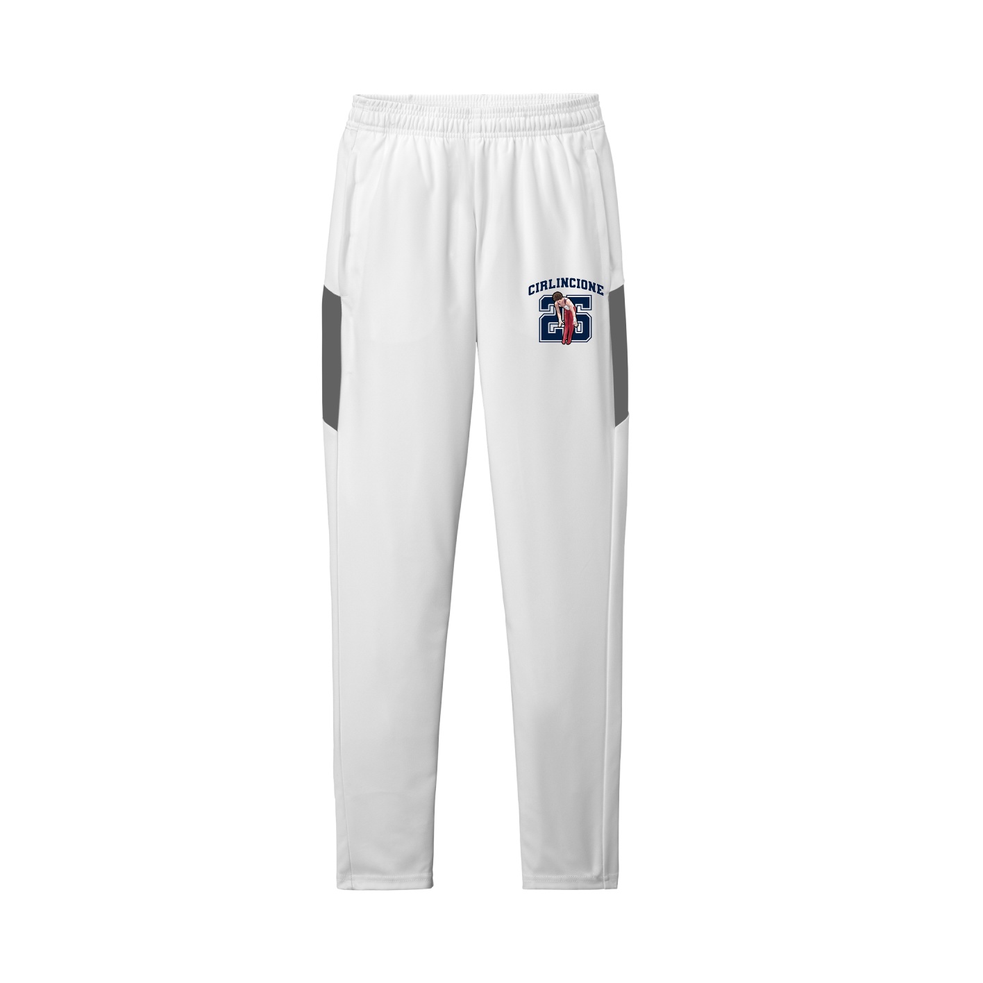 Team Travel Pant — Number in White/Grey