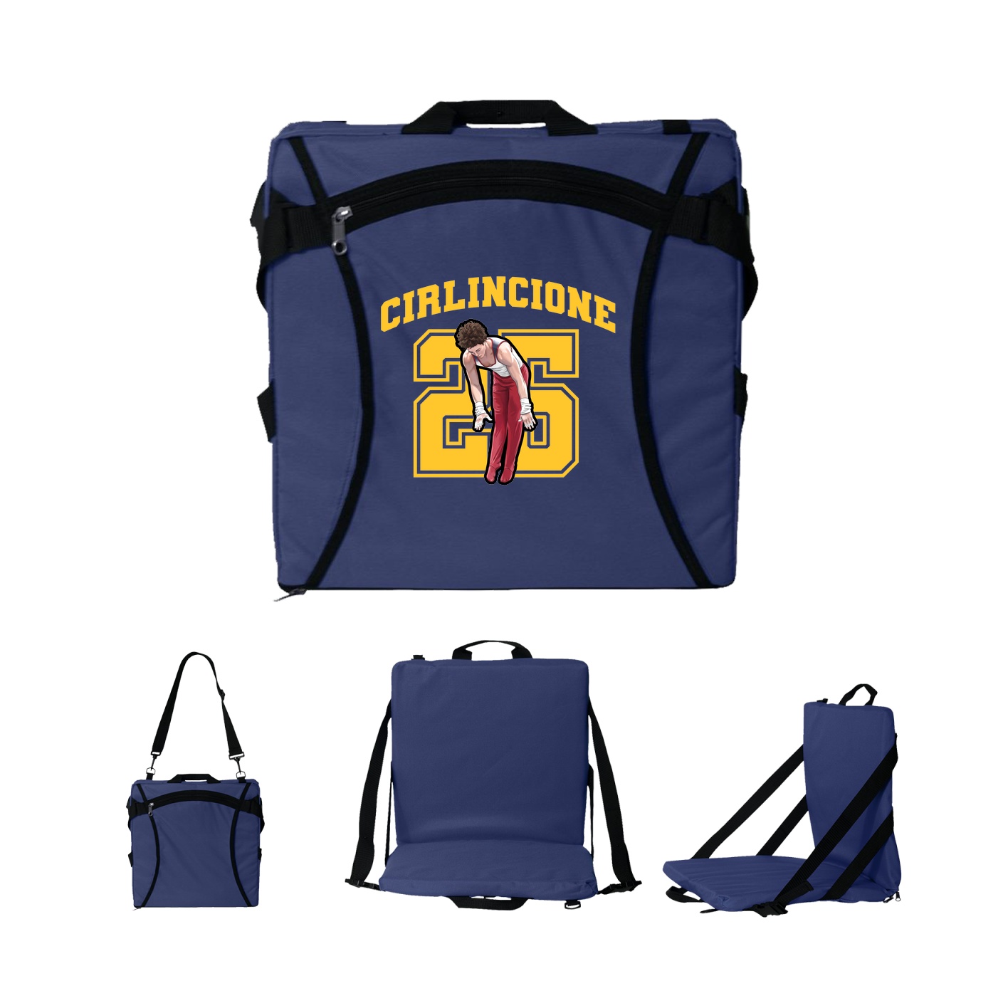 Folding Stadium Seat — Number in Navy
