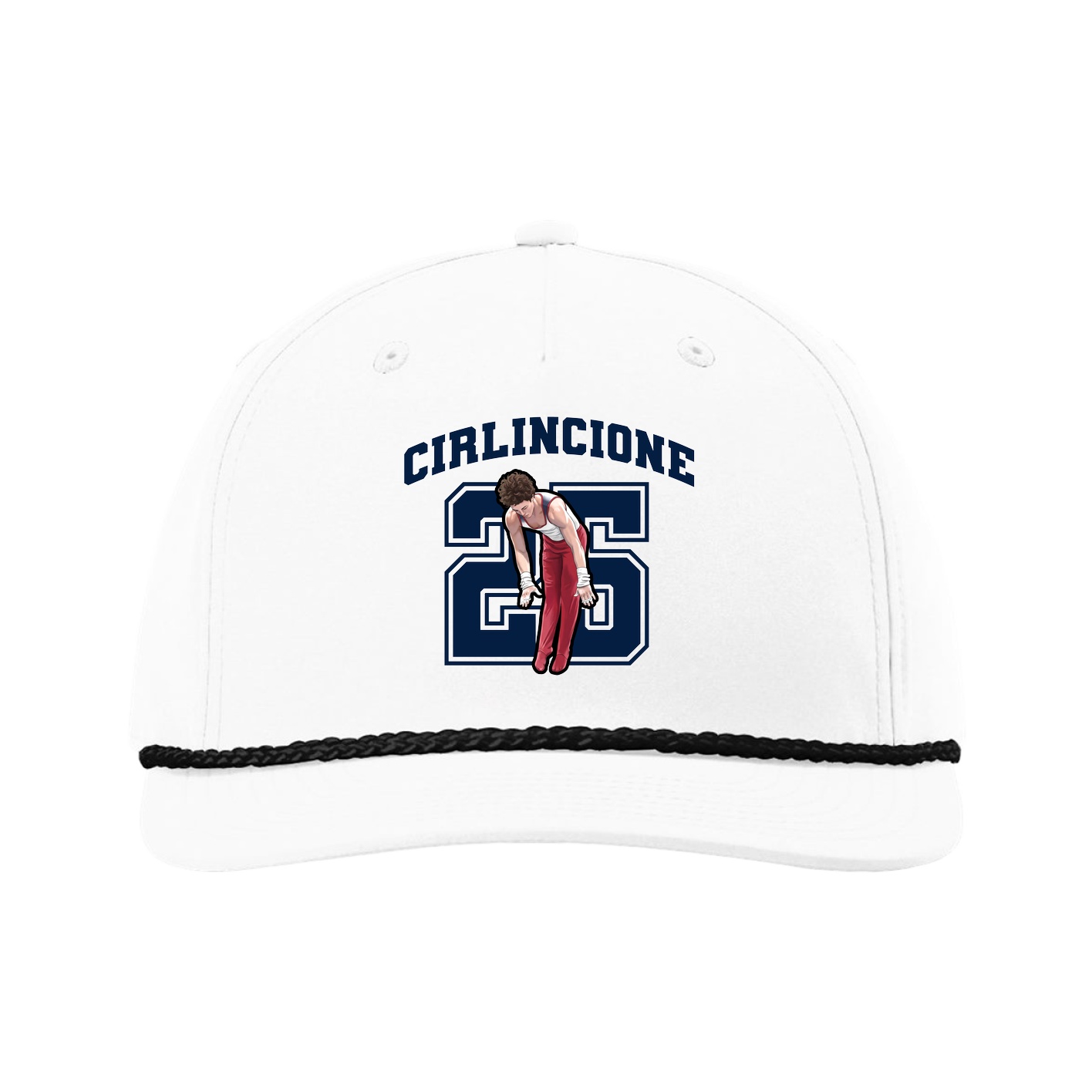 Five-Panel Classic Rope Cap — Number in White