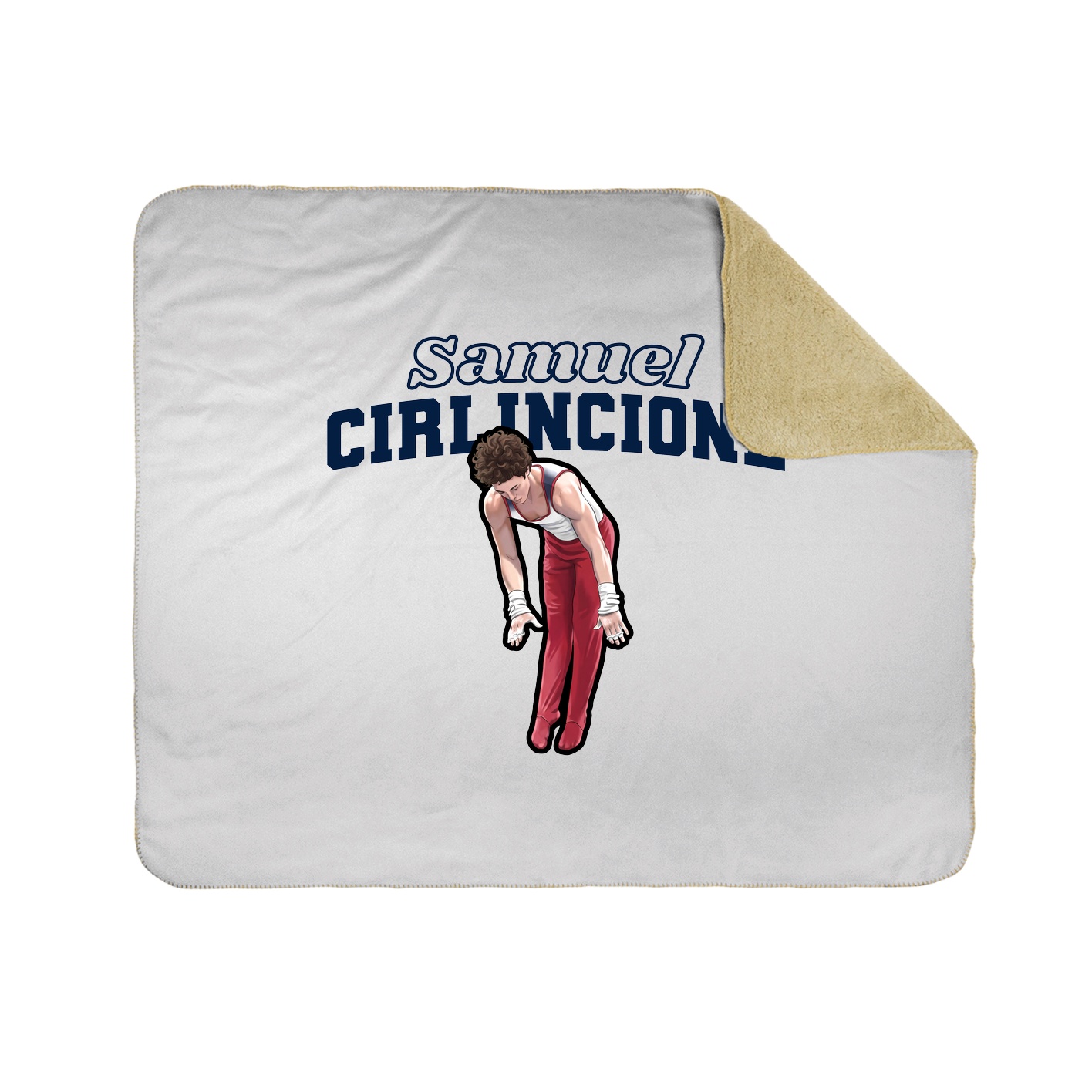 Throw Blanket — Name Arch in White