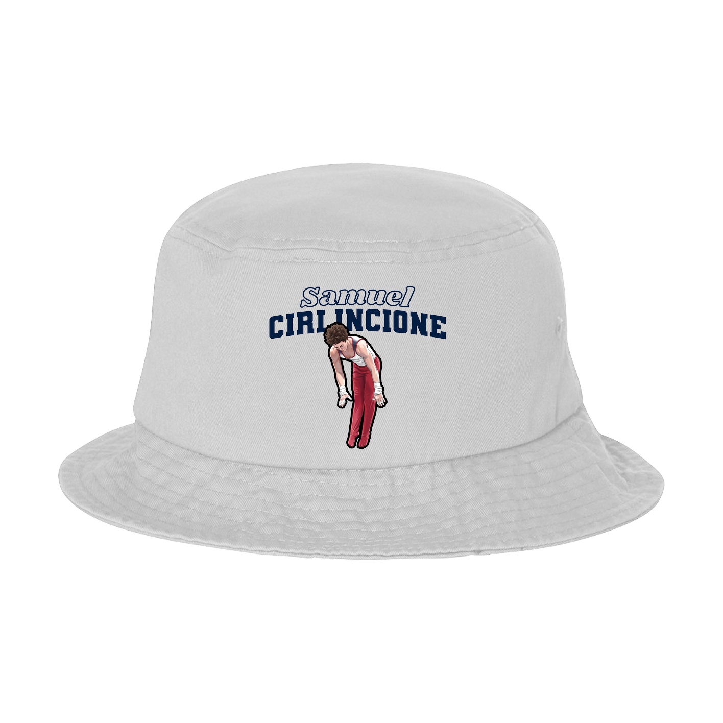 Bucket Cap — Name Arch in White