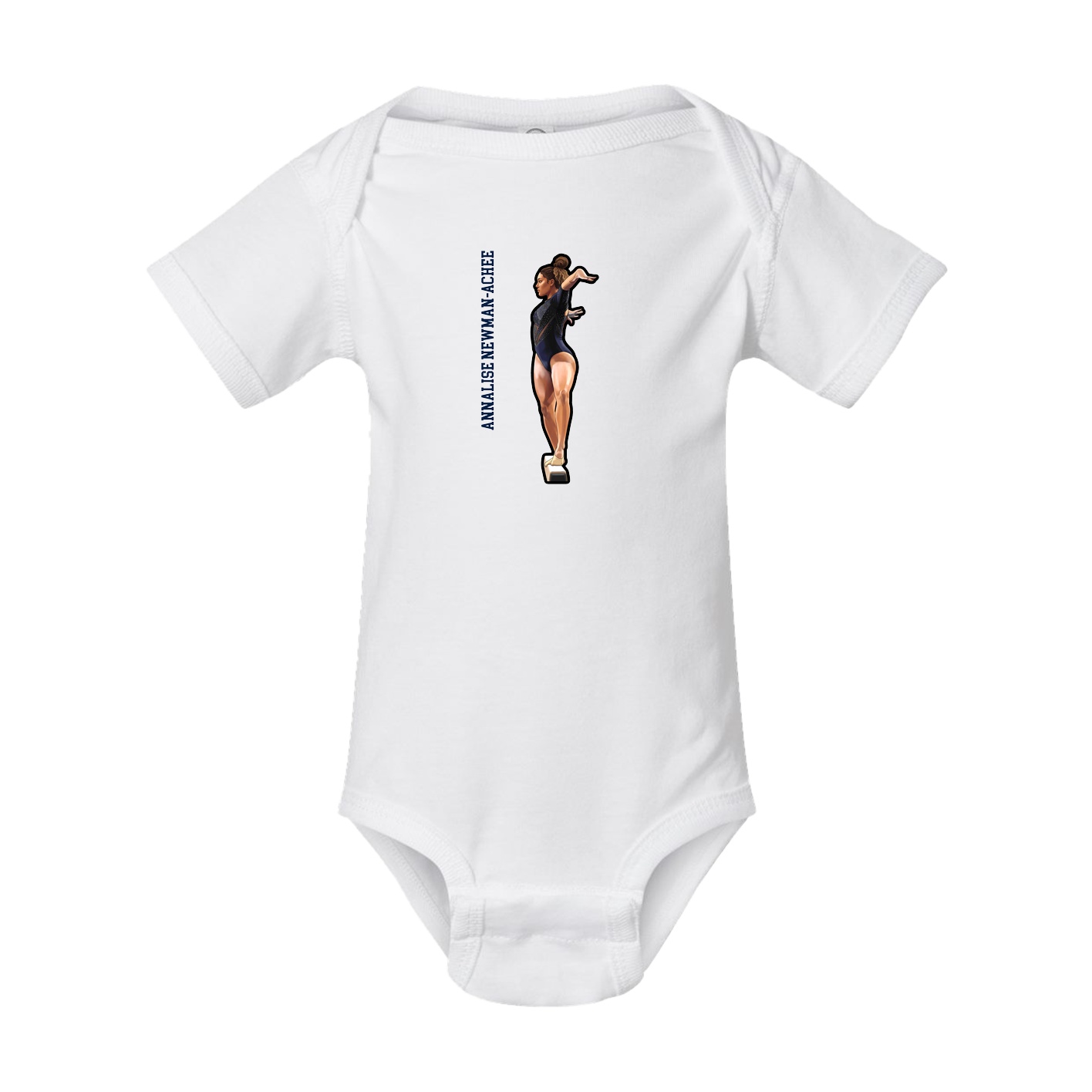 Baby Onesie — Name Vertical in White