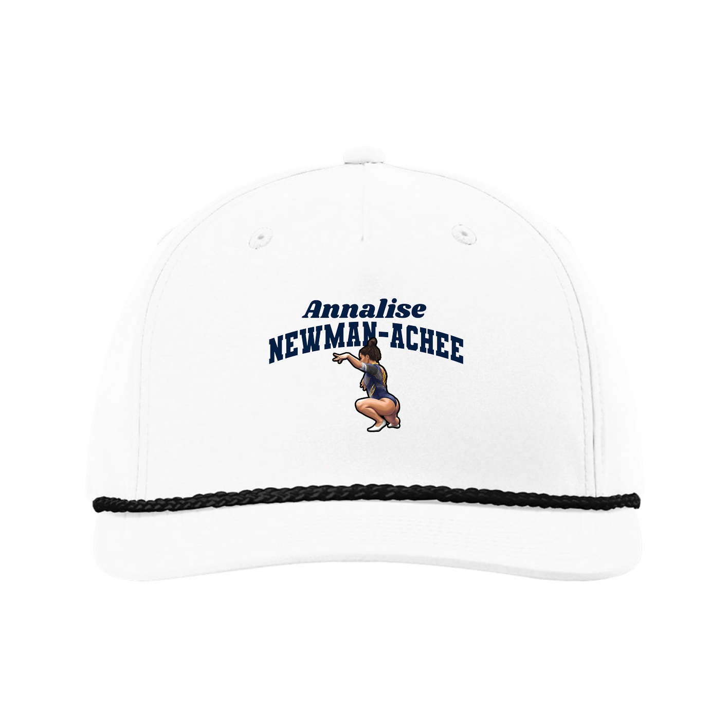 Five-Panel Classic Rope Cap — Signature Arch in White