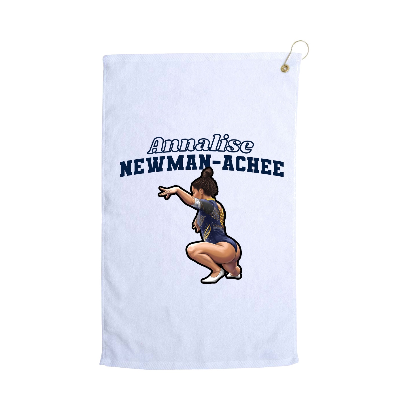 Golf Towel — Name Arch in White