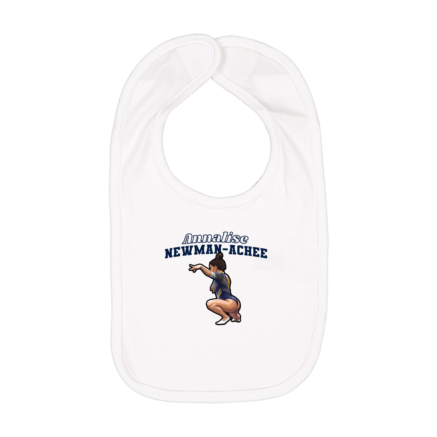 Infant Bib — Name Arch in White