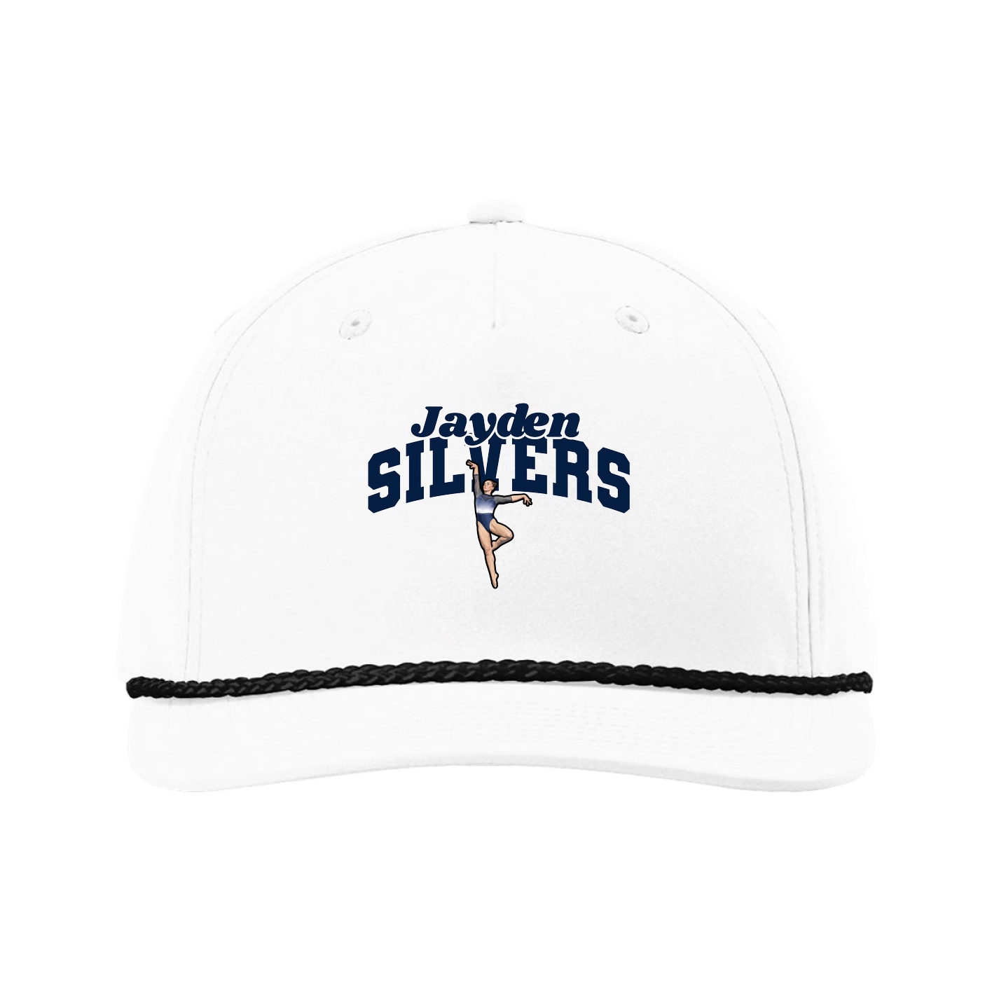 Five-Panel Classic Rope Cap — Signature Arch in White