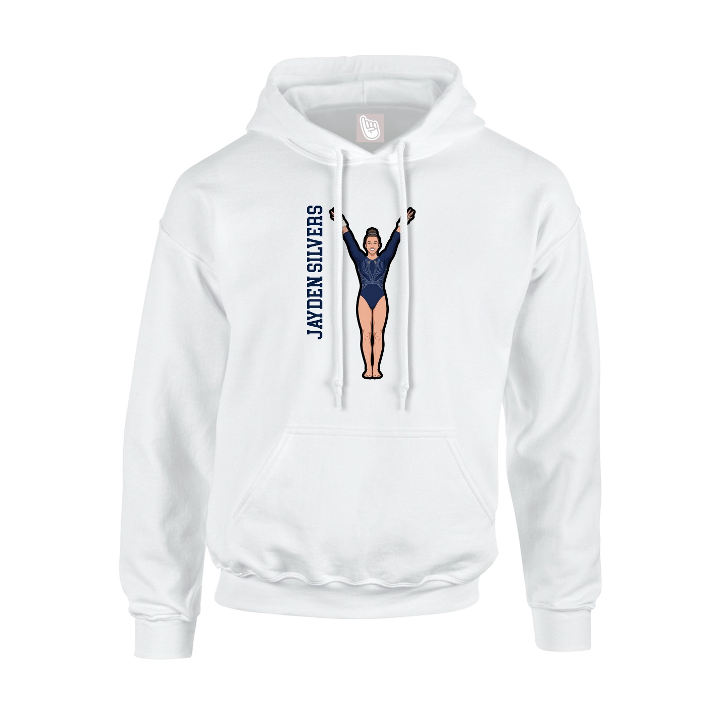 Youth Hoodie — Name Vertical in White