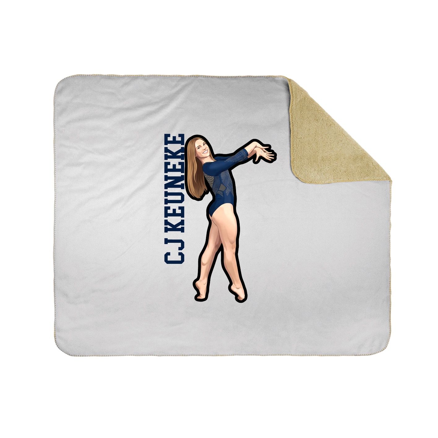 Throw Blanket — Name Vertical in White
