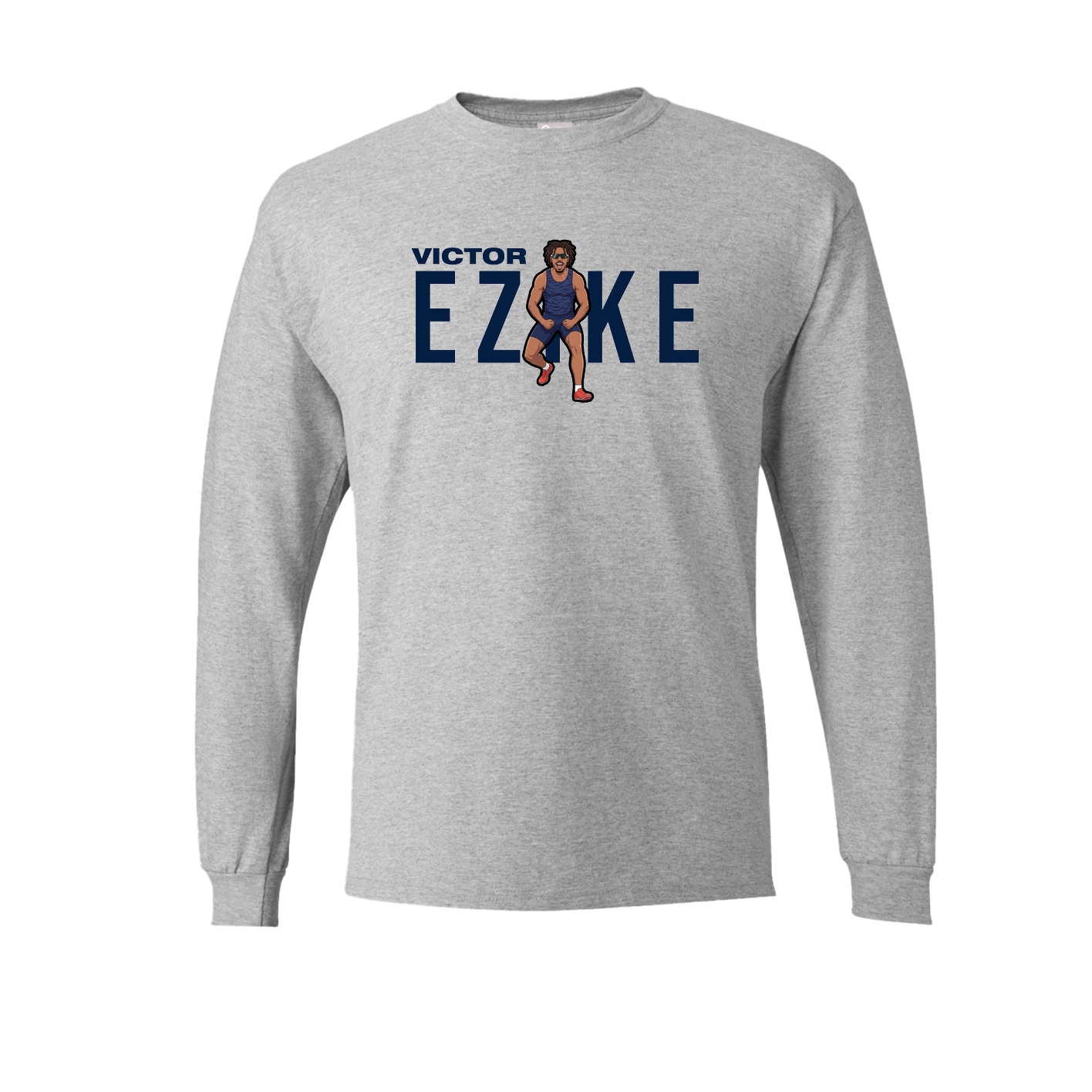 Long Sleeve Tee — Player Name in Grey