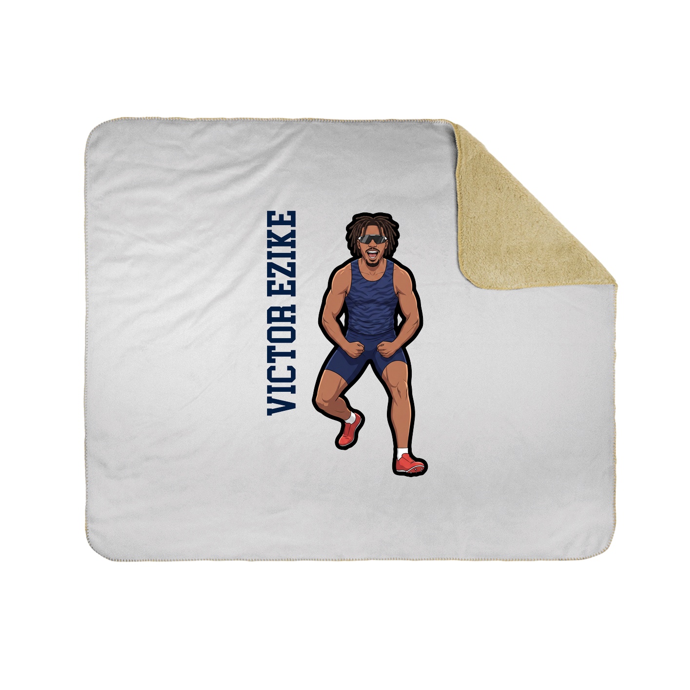 Throw Blanket — Name Vertical in White