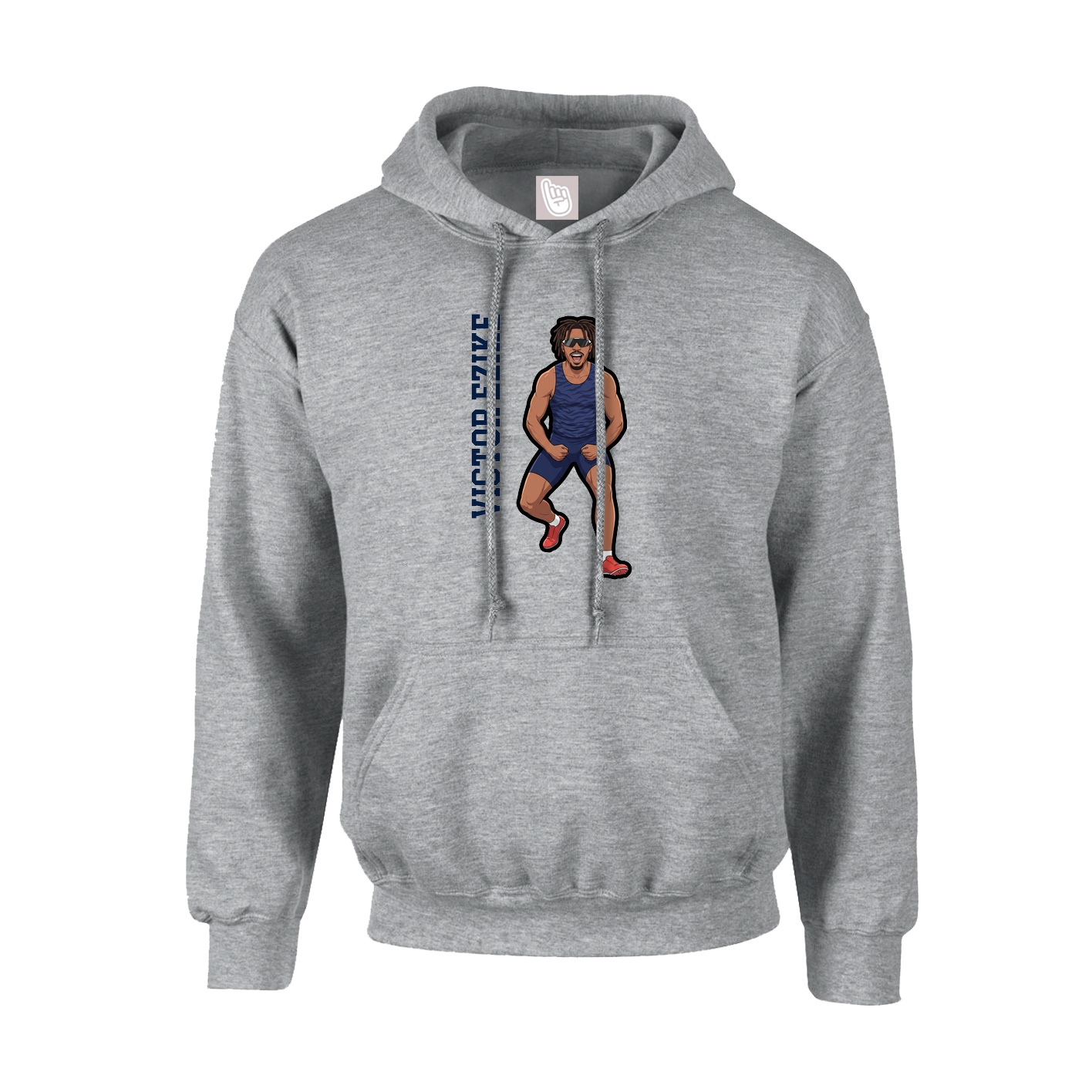 Youth Hoodie — Name Vertical in Grey