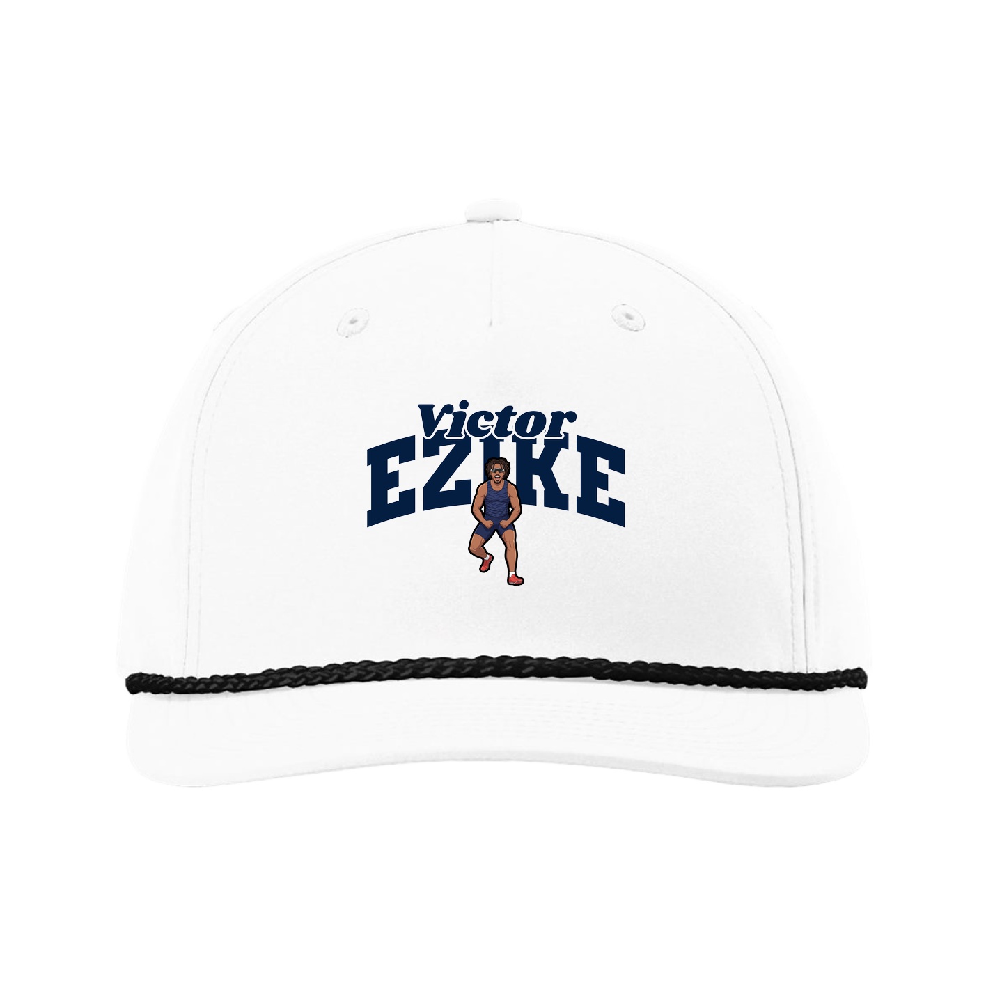 Five-Panel Classic Rope Cap — Signature Arch in White